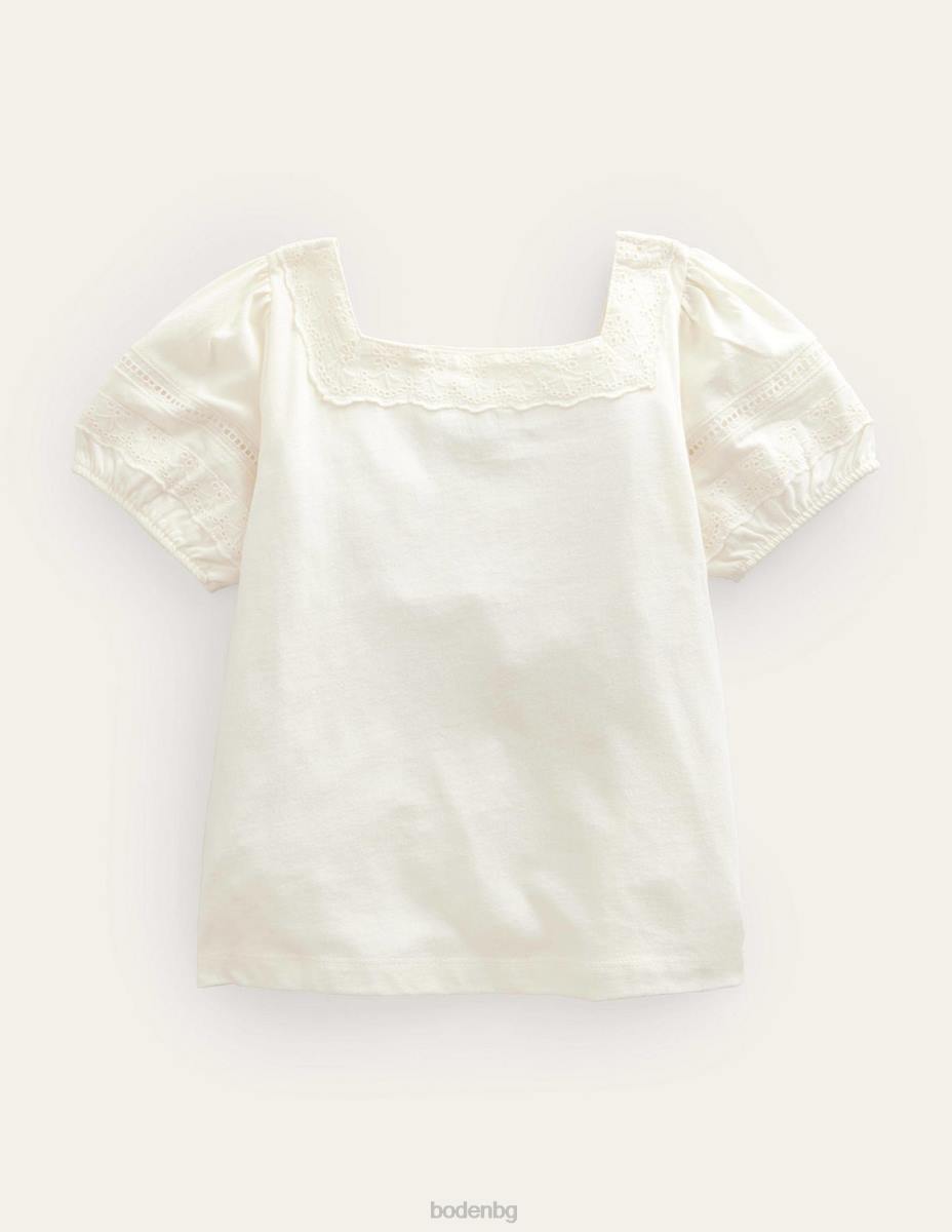 облекло Boden люлка с квадратно деколте слонова кост момичета LL682900