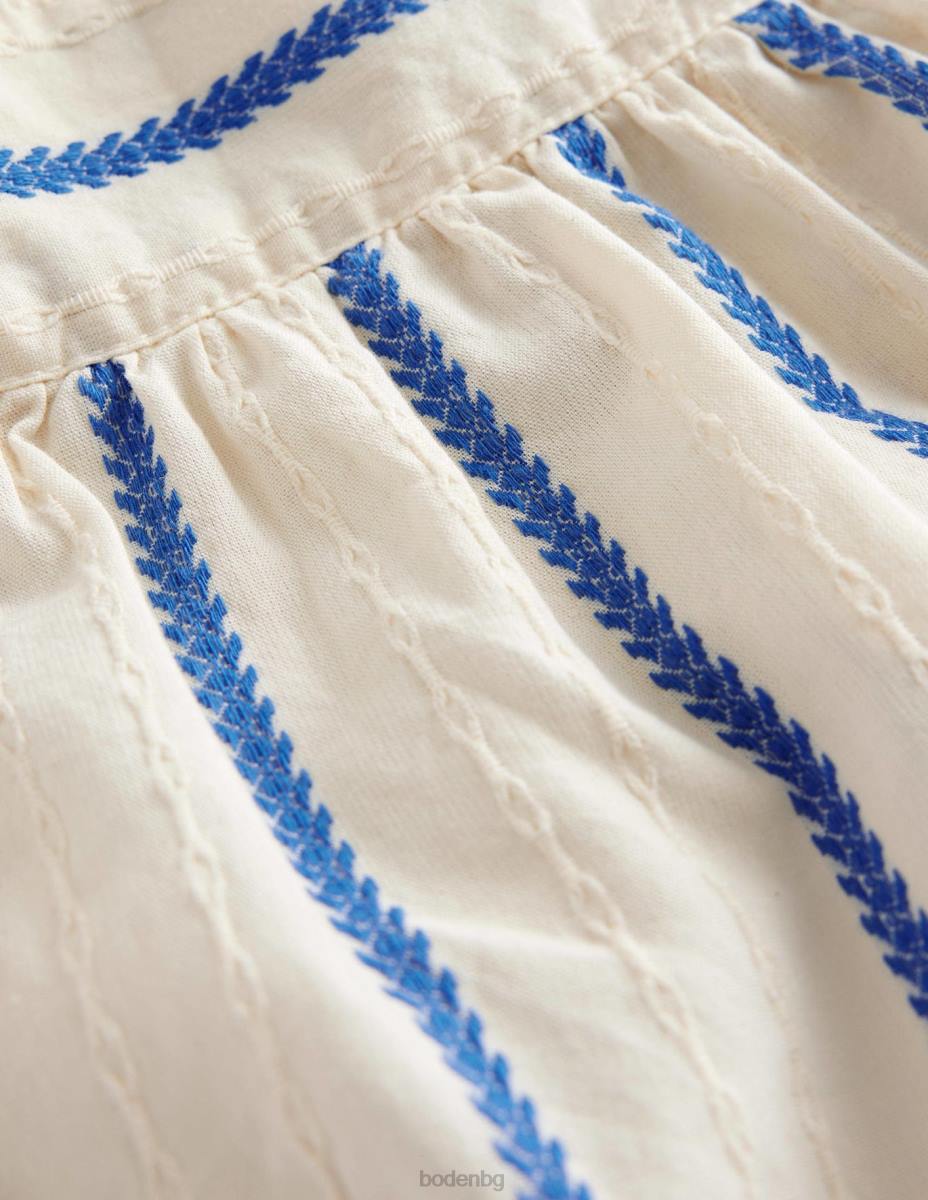 облекло Boden текстурирана тъкана горна част слонова кост момичета LL682913