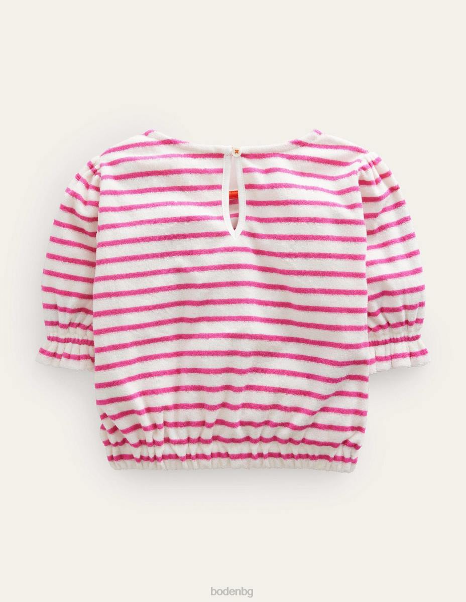 облекло Boden бродирана горна кърпа гъделичкана розова/слонова кост дъга момичета LL682923