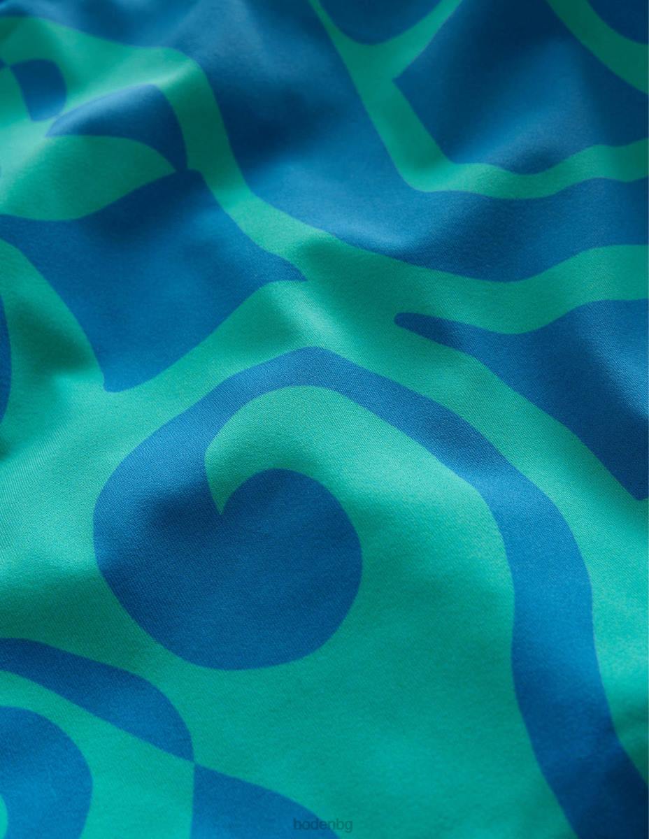 облекло Boden жилетка с шарени обриви шаблон за тропическо зелено лято момичета LL682941