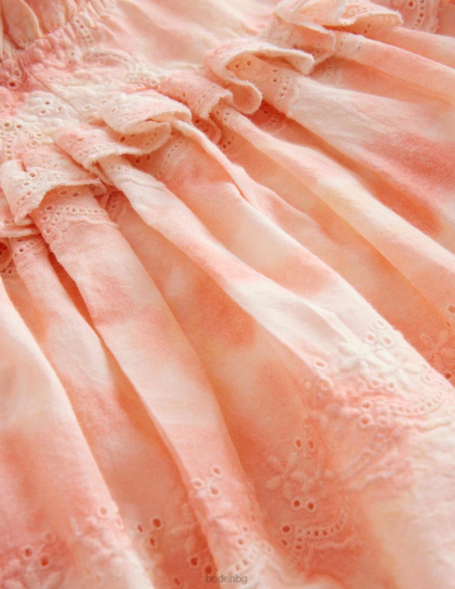 облекло Boden тъкан бродери топ розова боя за вратовръзка момичета LL682956