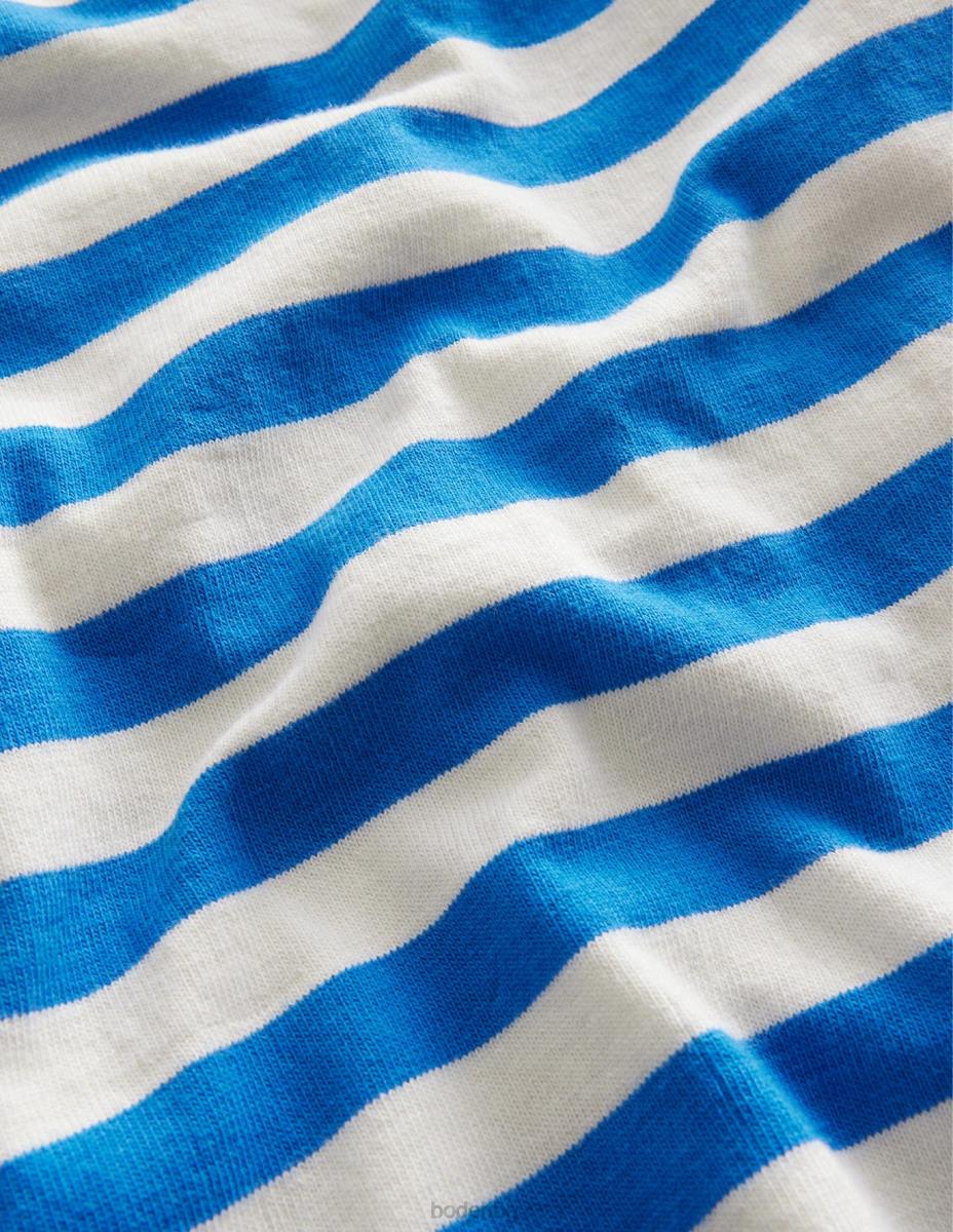 облекло Boden тениска с лодка кабана синьо/слонова кост момичета LL682967