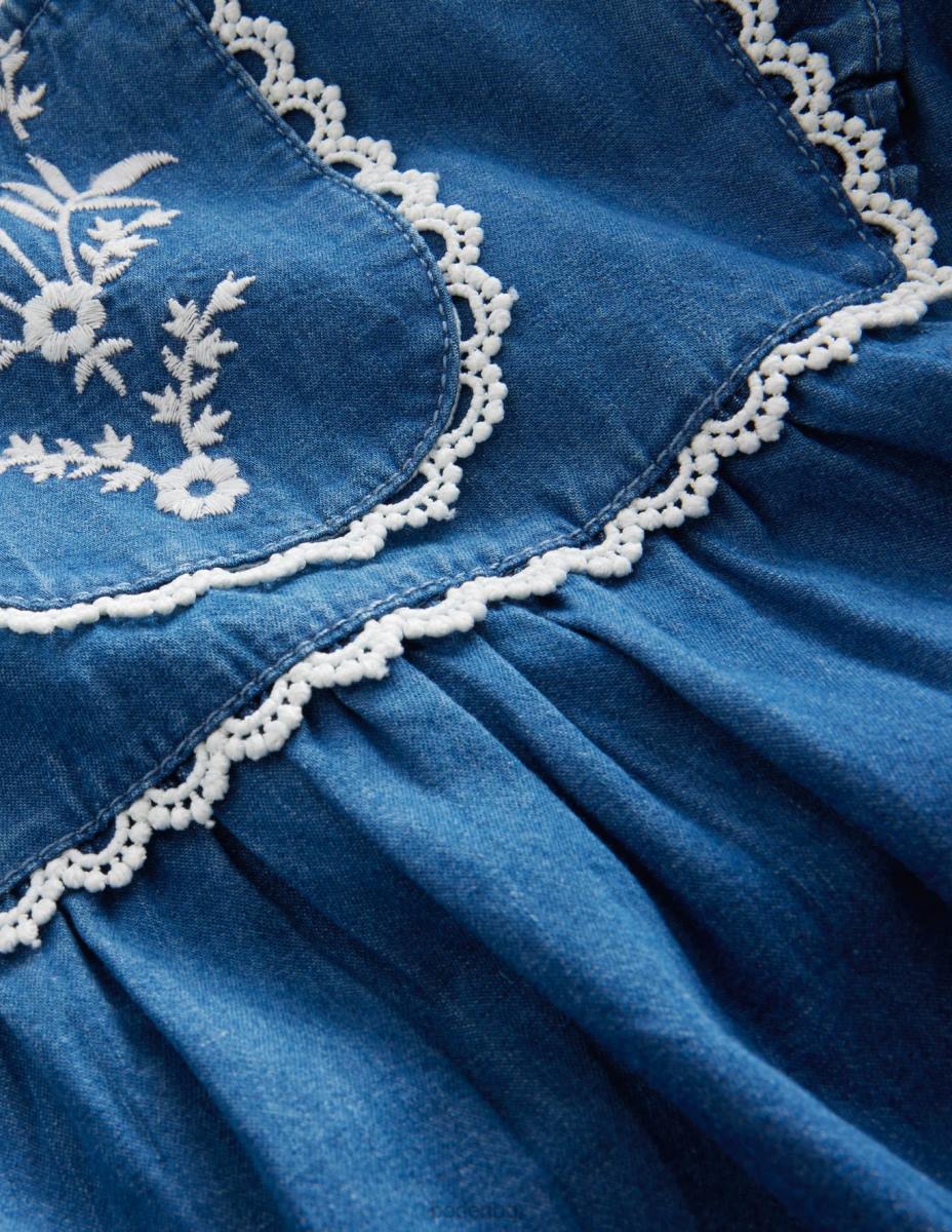 облекло Boden бродирана тъкана горна част среден деним момичета LL682983