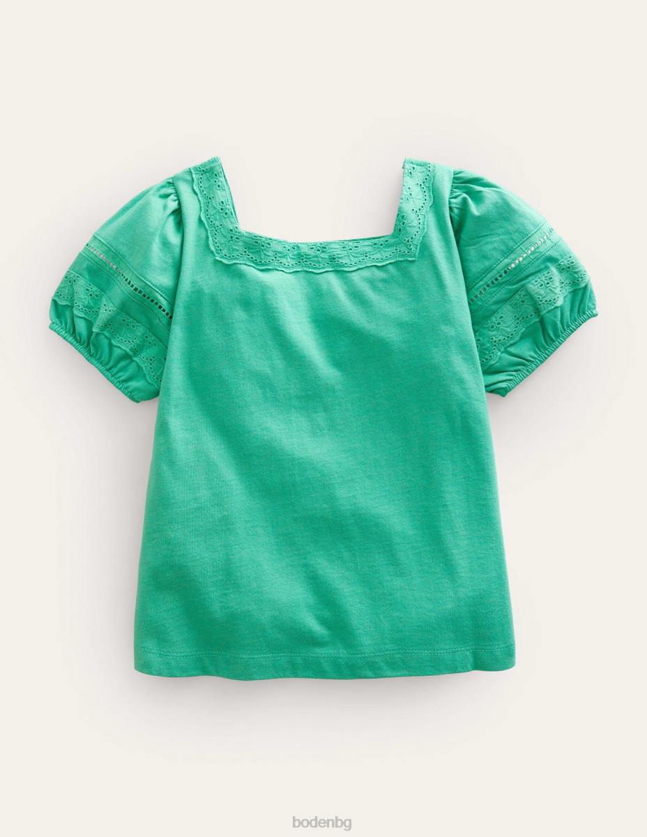 облекло Boden люлка с квадратно деколте зелени аспержи момичета LL682986