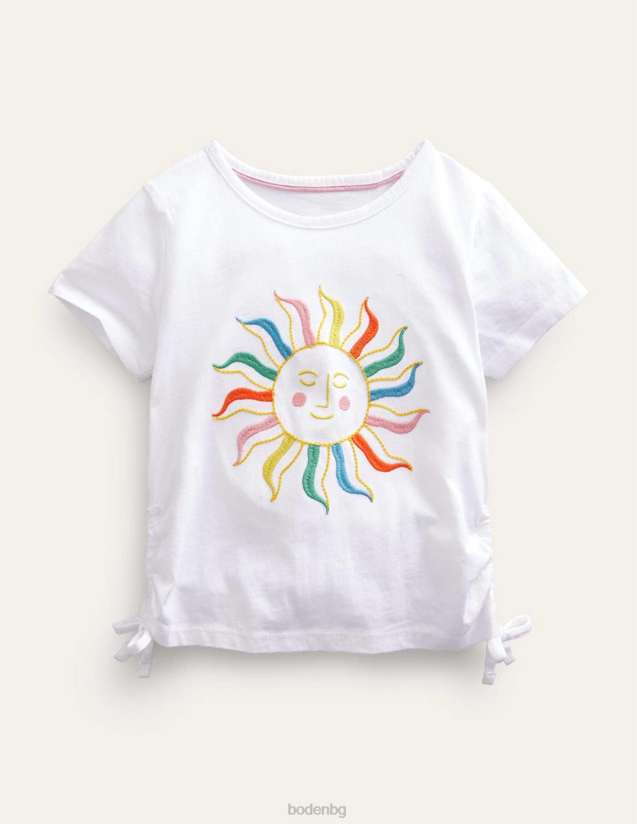 облекло Boden тениска с къдрици бяло слънце момичета LL682987
