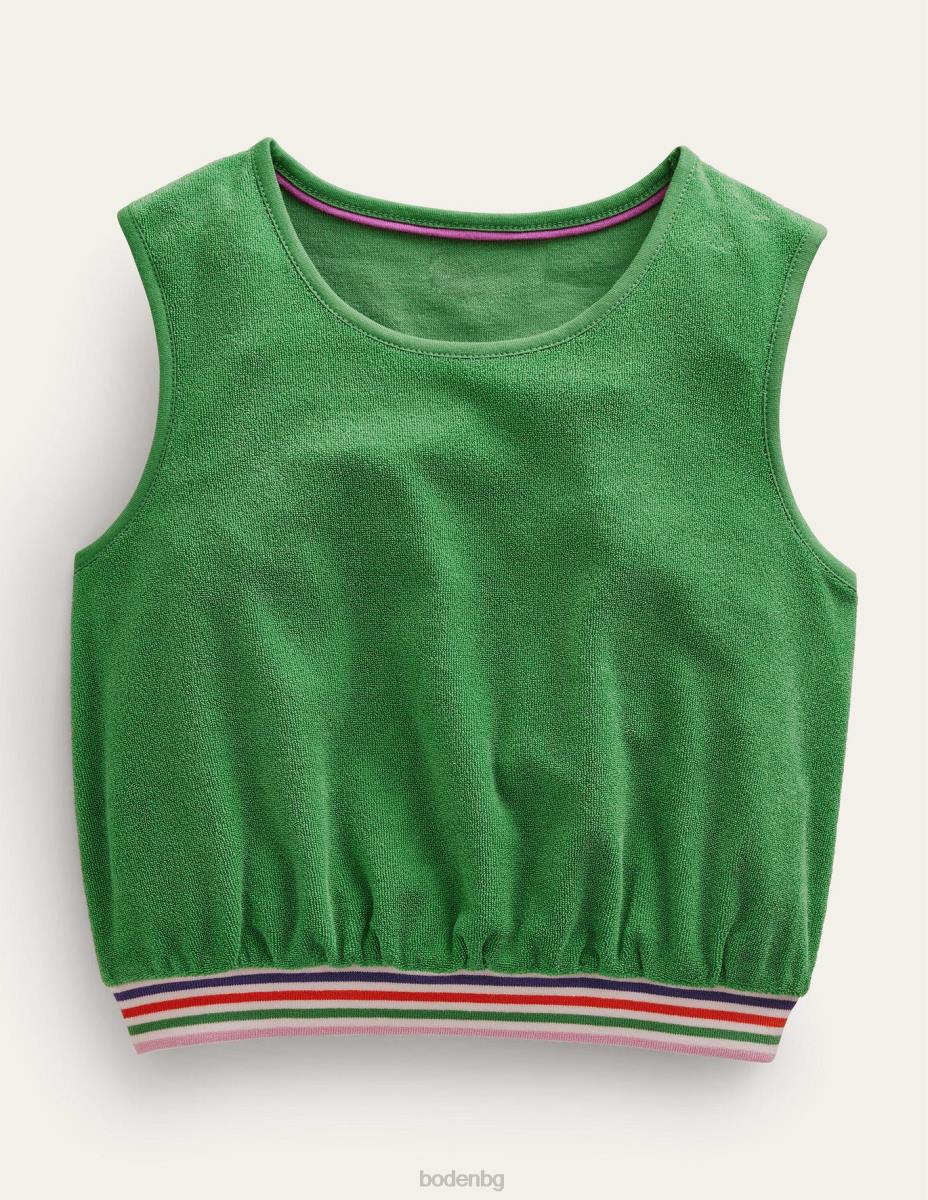 облекло Boden хавлиена жилетка алое зелено момичета LL683009