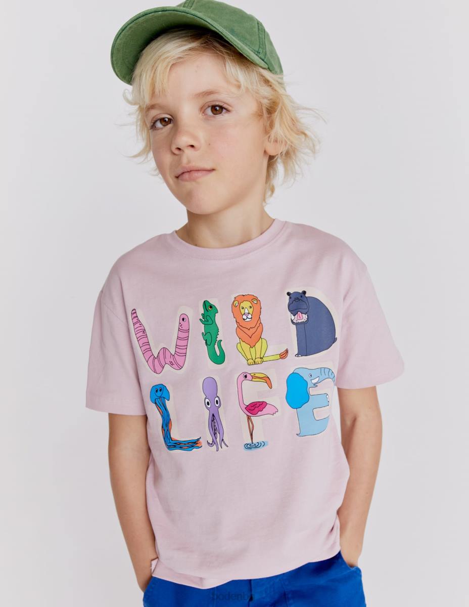 облекло Boden графична тениска френска розова дива природа момичета LL683011