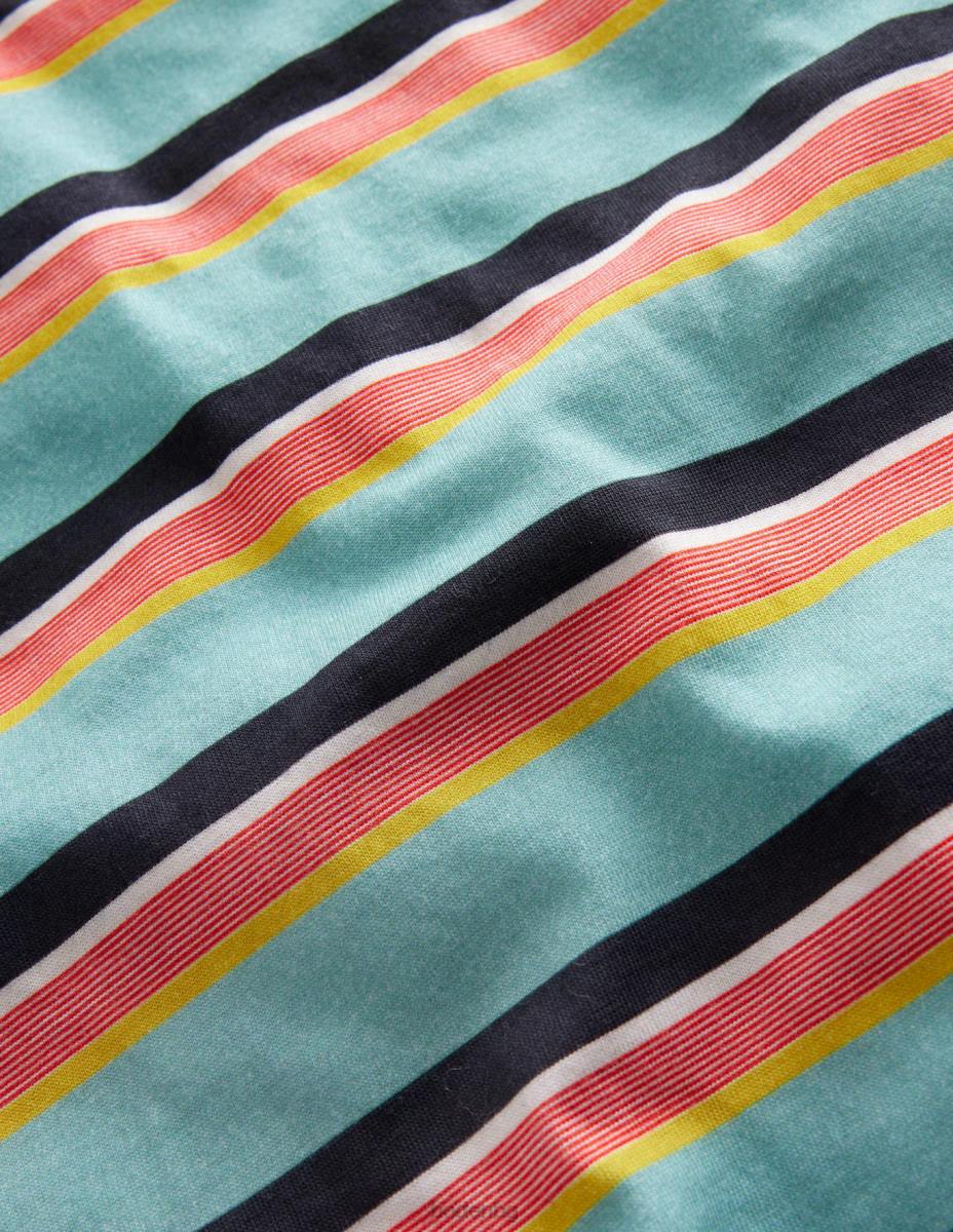 облекло Boden тениска с ретро райета аква морско синьо/мулти момичета LL683030