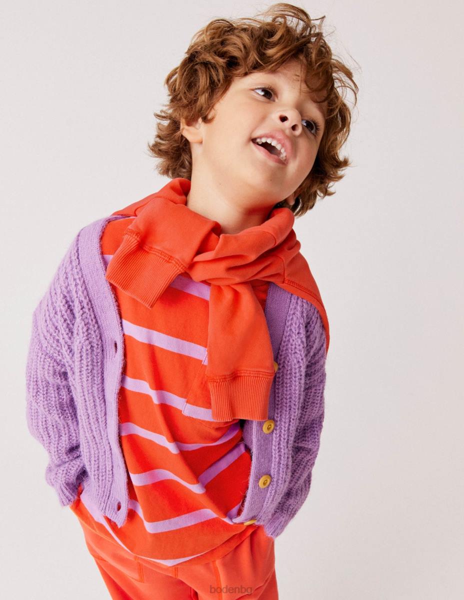 облекло Boden спокойна тениска мандарина/лупина момичета LL683031