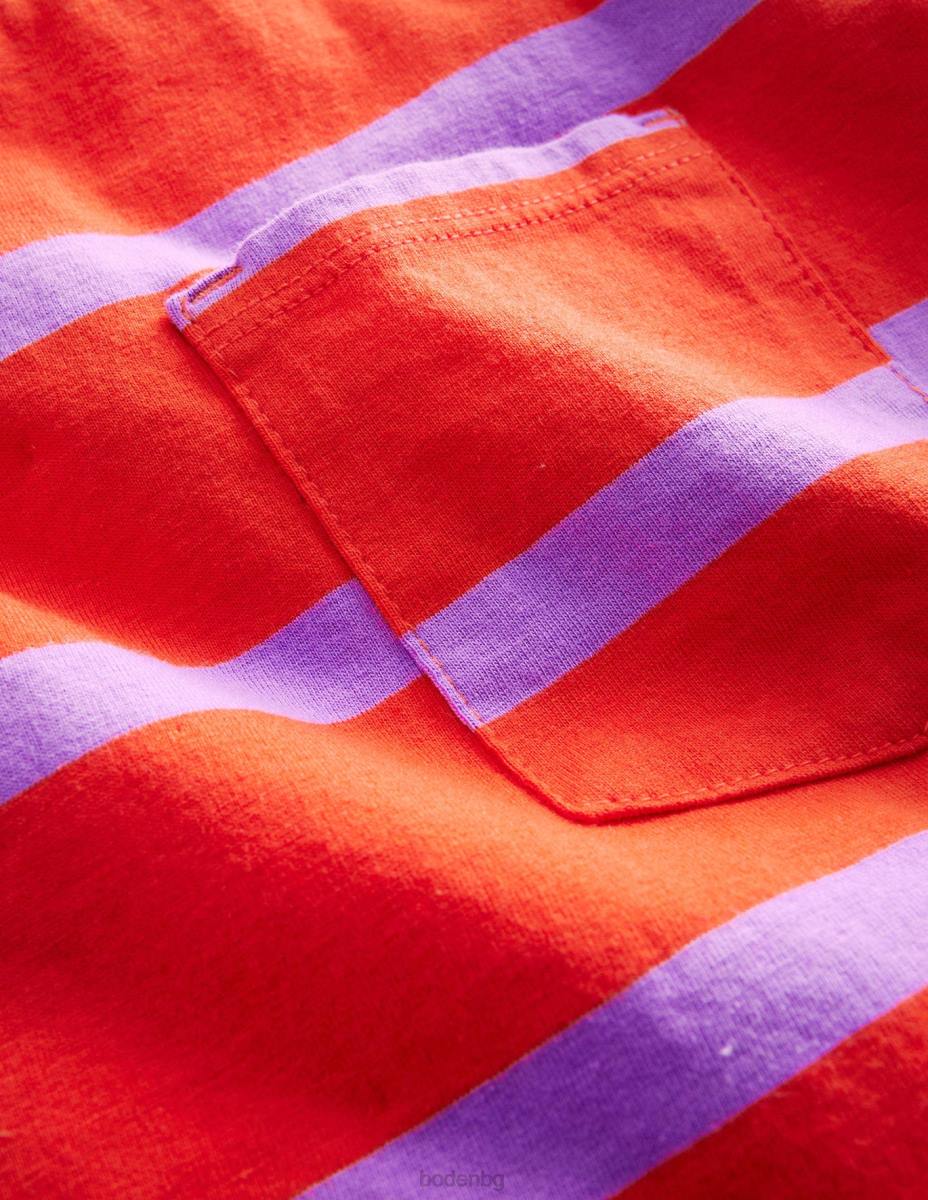 облекло Boden спокойна тениска мандарина/лупина момичета LL683031