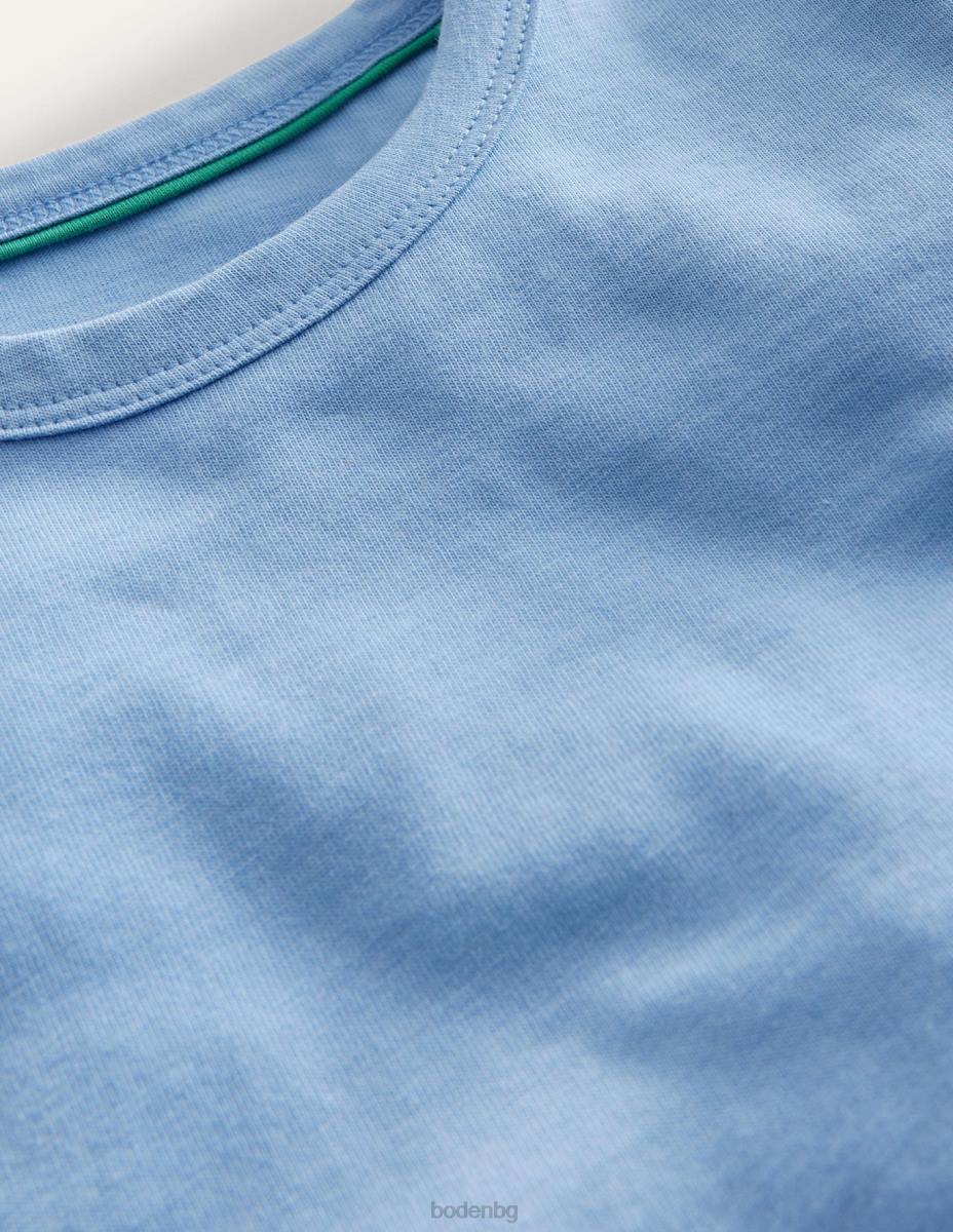 облекло Boden нагъната странична тениска изглед синьо момичета LL683032