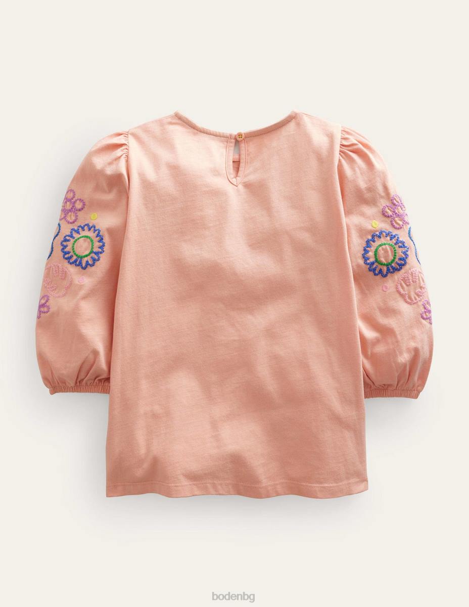 облекло Boden горна част с бродирано лого прашен розов ананас момичета LL683041