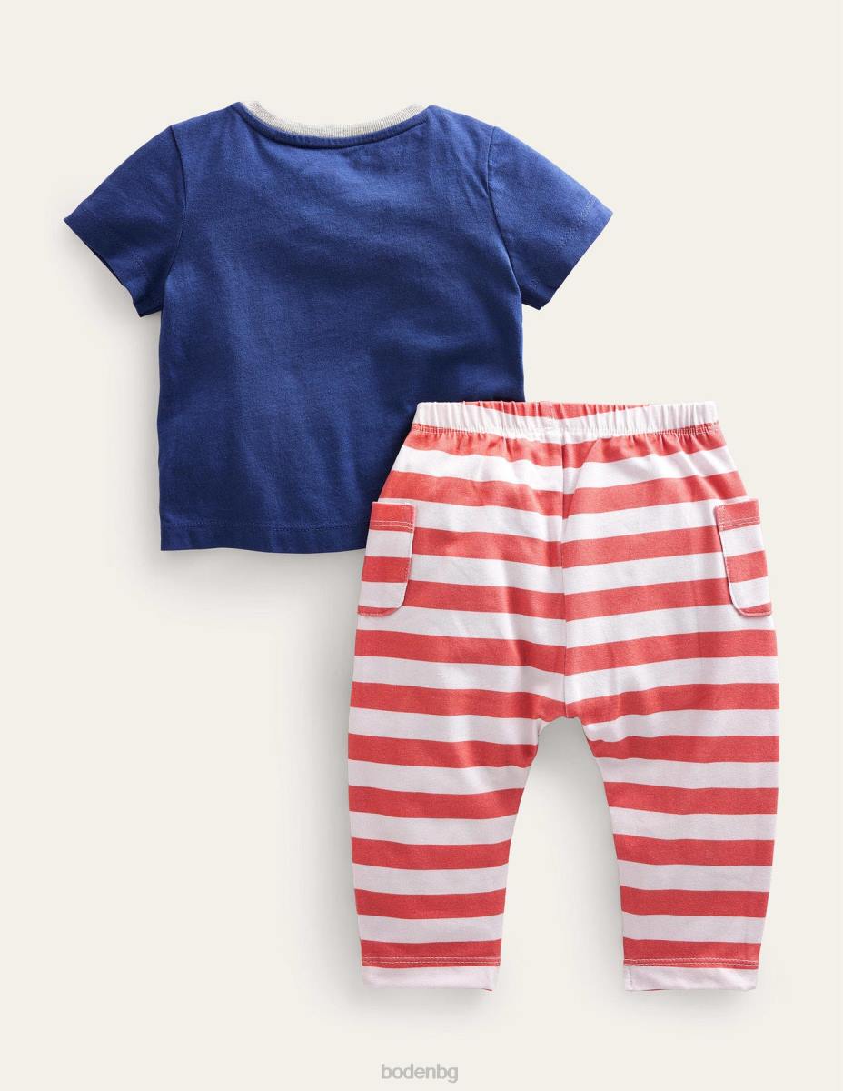 облекло Boden горна и долна част с апликация морска жаба момичета LL683042