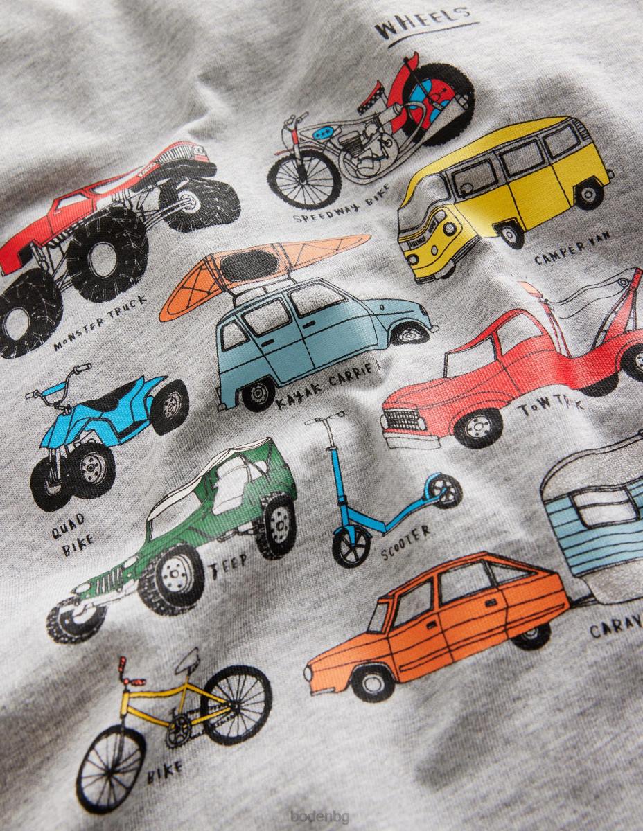 облекло Boden решетка факт реглан ягодов тарт червени колела момичета LL683048