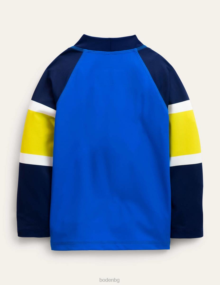 облекло Boden обрив жилетка син цветен блок момичета LL683054