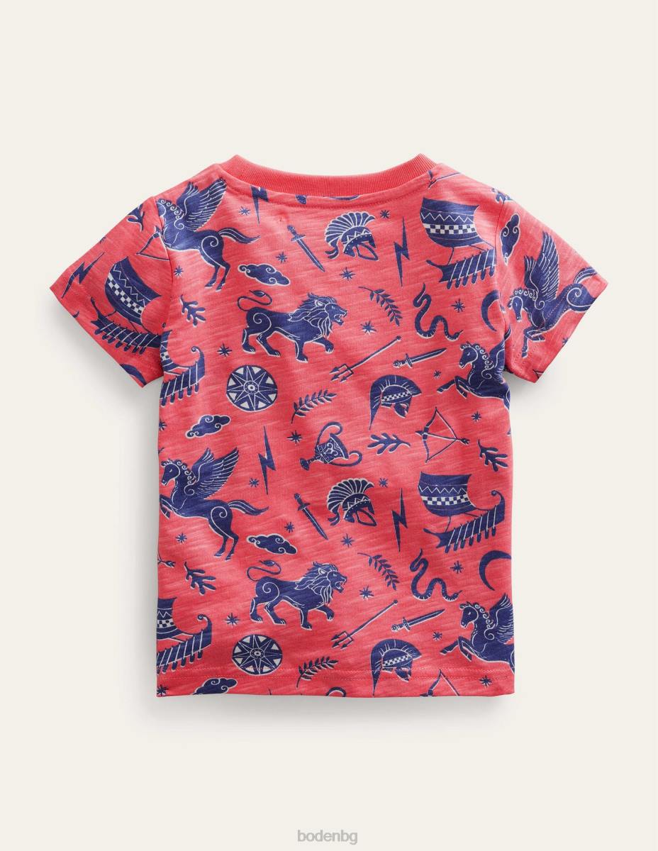 облекло Boden цяла тениска с щампи френско розово момичета LL683079