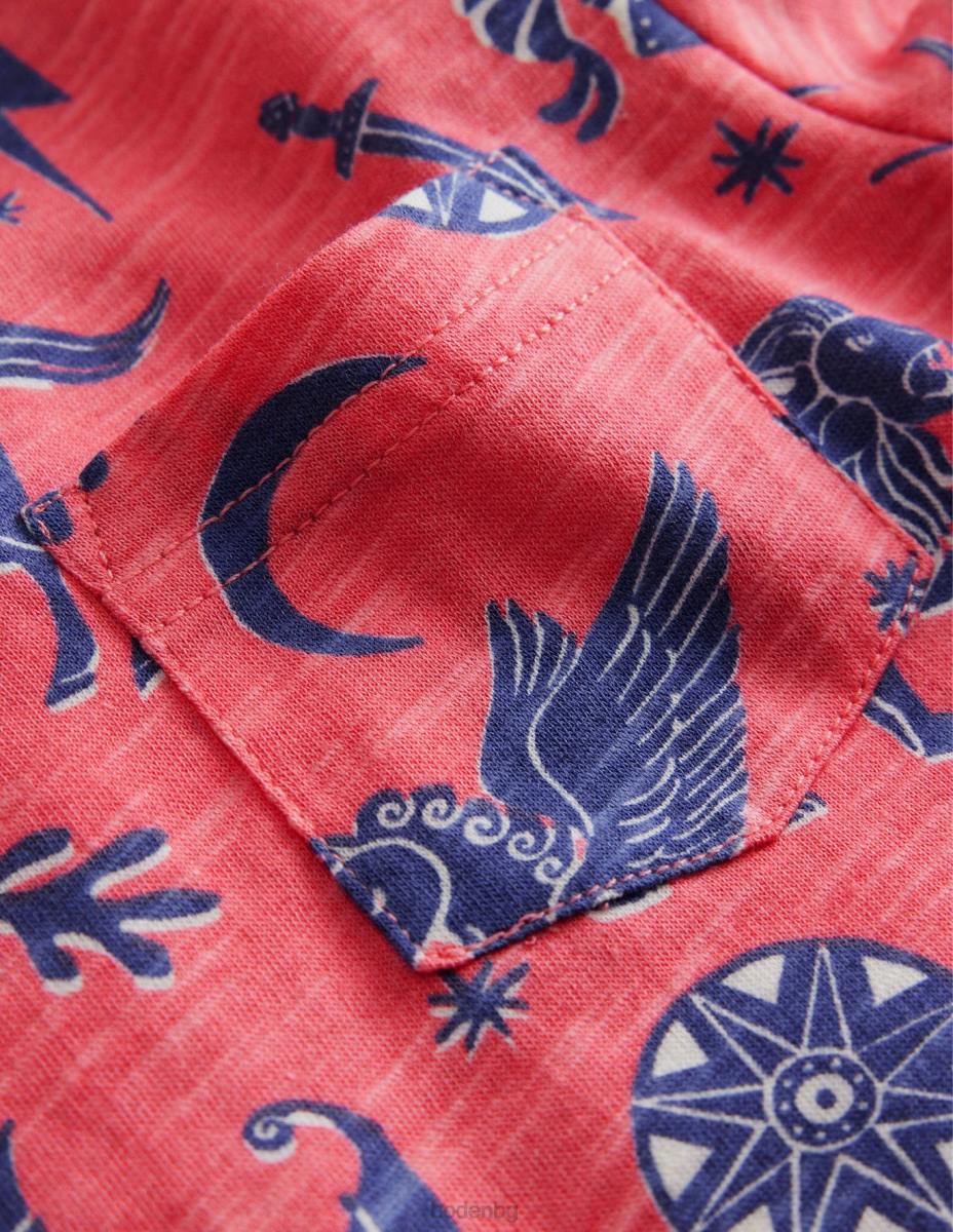 облекло Boden цяла тениска с щампи френско розово момичета LL683079