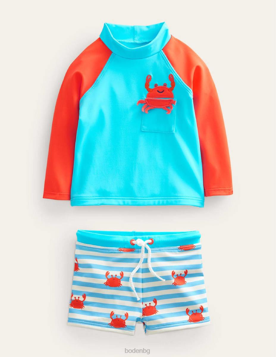 облекло Boden забавен комплект жилетка за обрив водни раци момичета LL683106