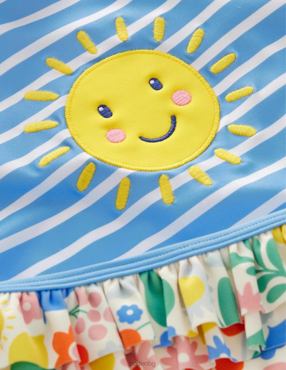 облекло Boden комплект жилетка с волани много празнични цветя момичета LL683112