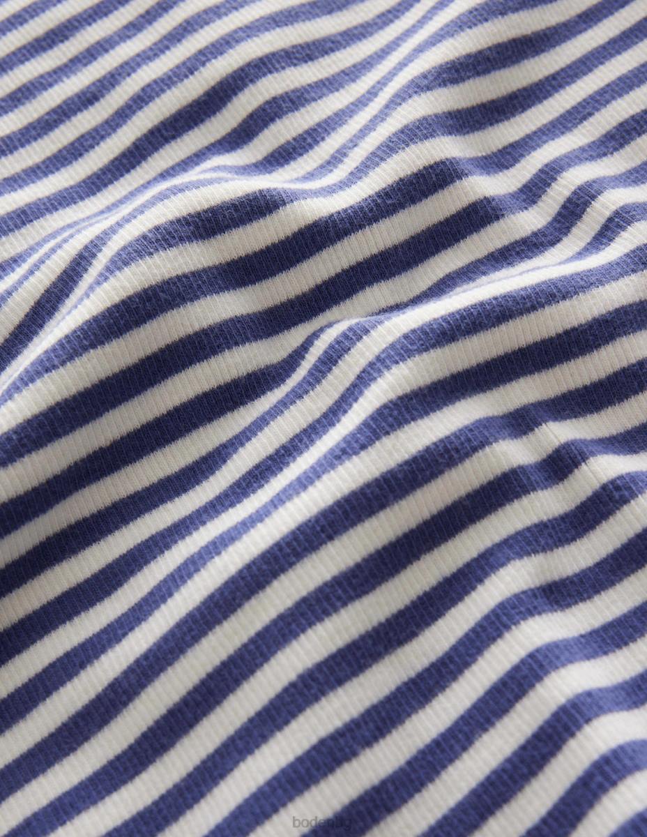 облекло Boden жилетка от трико слонова кост/десен борд синьо момичета LL683142