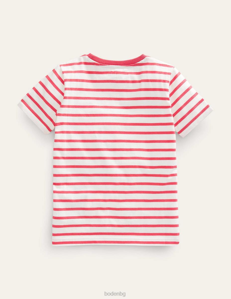 облекло Boden тениска с животни с апликации слонова кост/сладко морско свинче момичета LL683151