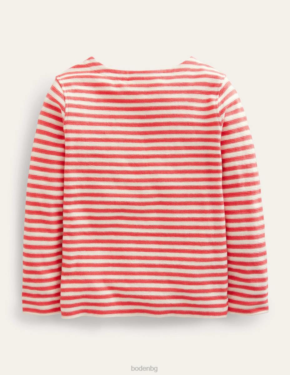 облекло Boden текстура бретон кумкуат оранжево/бяло момичета LL683170