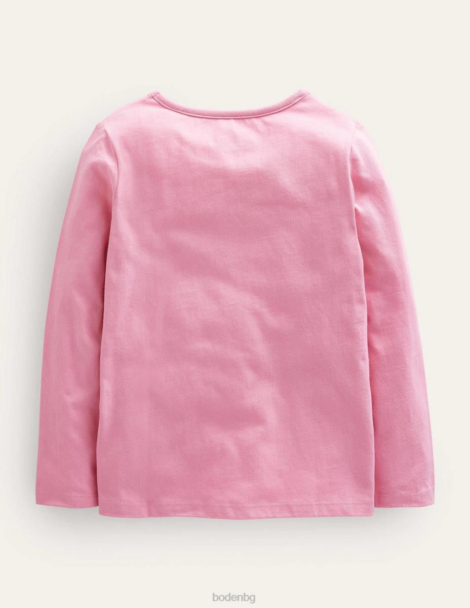 облекло Boden пърхаща горна част формика розова планета момичета LL683182