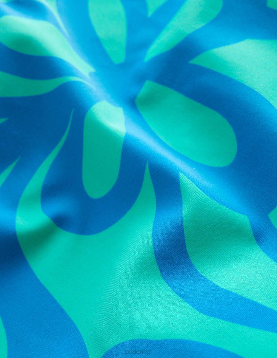 облекло Boden горнище на потници с кръстосана задна част шаблон за тропическо зелено лято момичета LL683188