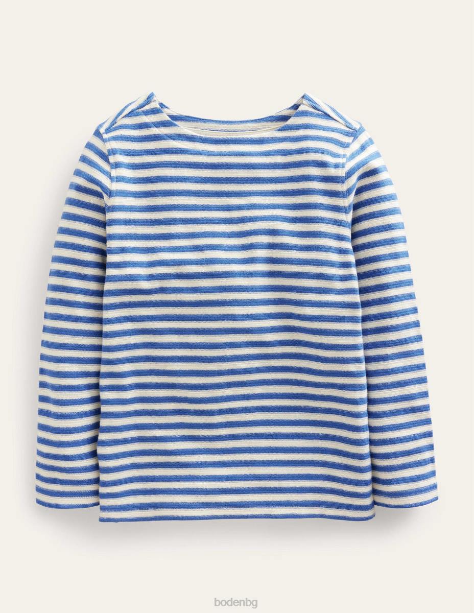 облекло Boden текстура бретон делфт синьо/бяло момичета LL683195