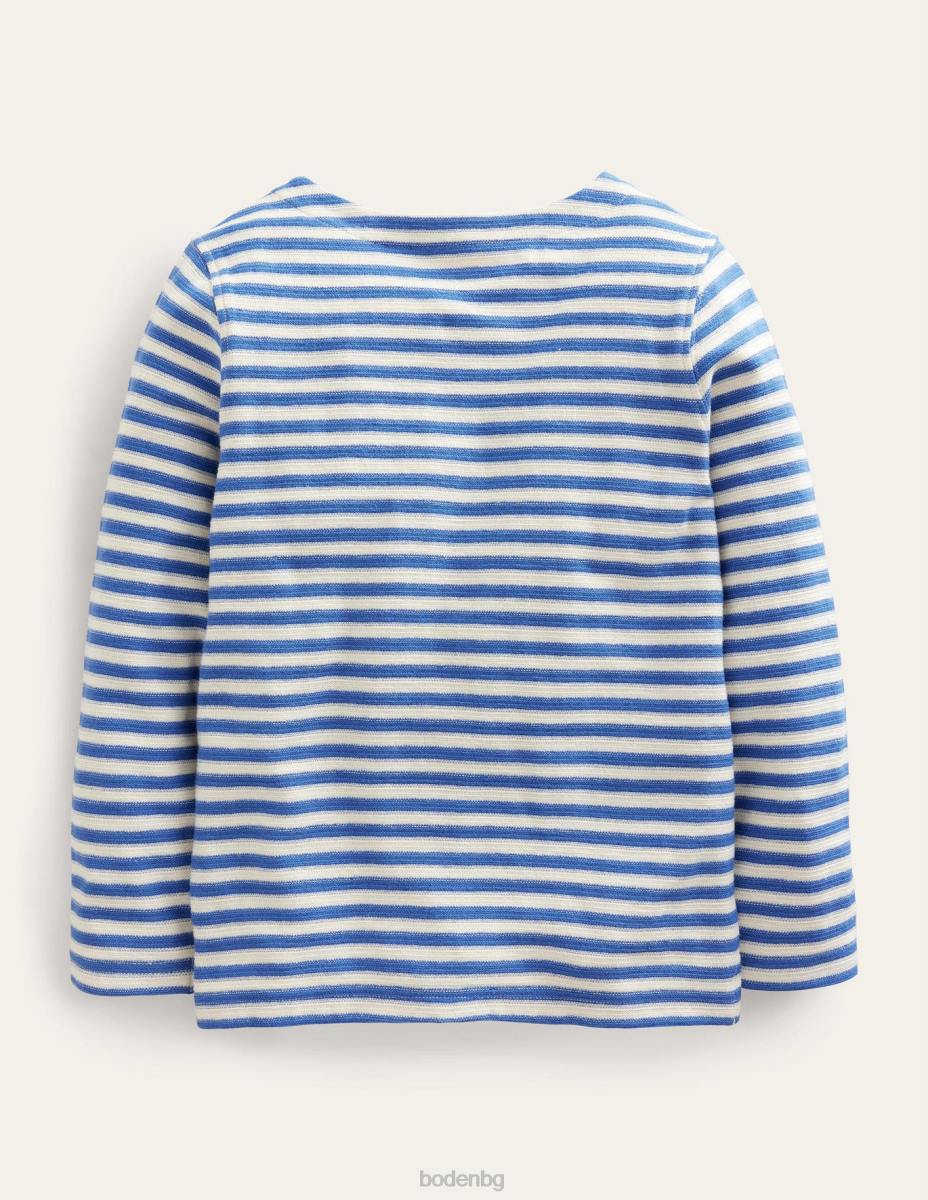 облекло Boden текстура бретон делфт синьо/бяло момичета LL683195