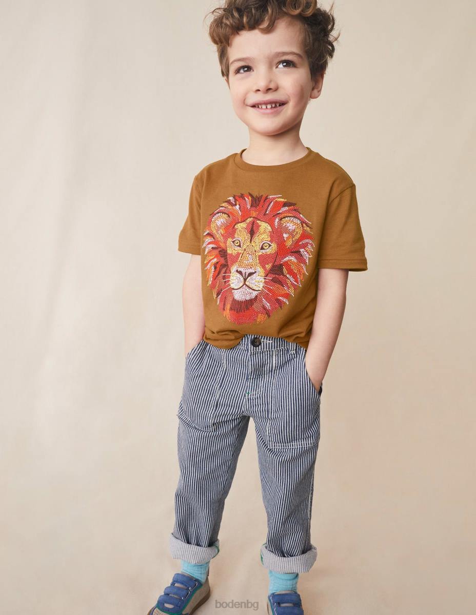 облекло Boden суперстич тениска ирисско кафяво момичета LL683200