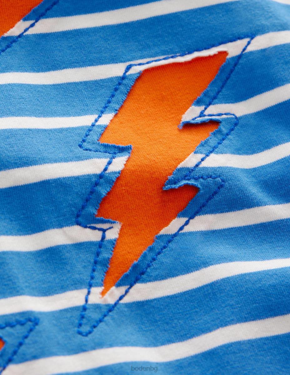 облекло Boden тениска с обратна апликация кабана синьо/слонова кост изсветляване момичета LL683201