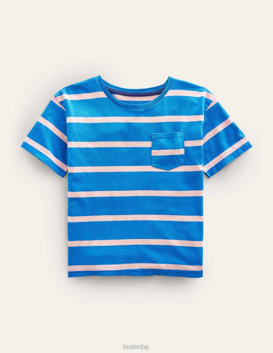 облекло Boden спокойна тениска Прованс синьо/розово момичета LL683209