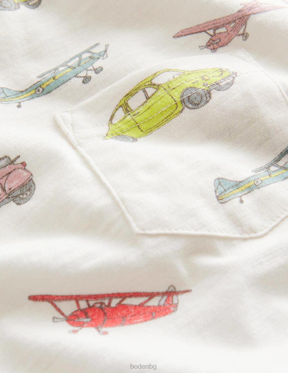 облекло Boden цяла тениска с щампи много коли момичета LL683250