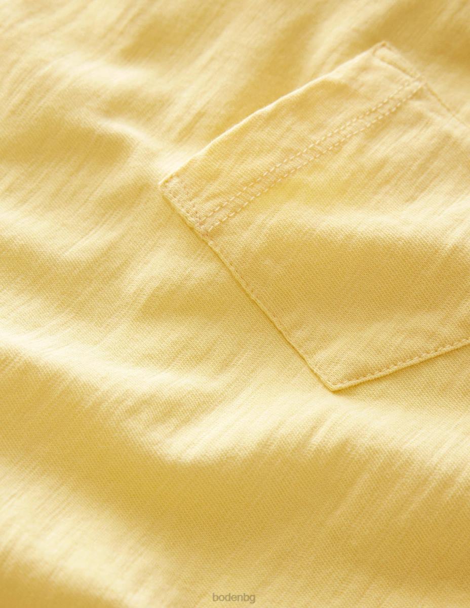 облекло Boden изпрана тениска лютиче жълто момичета LL683260