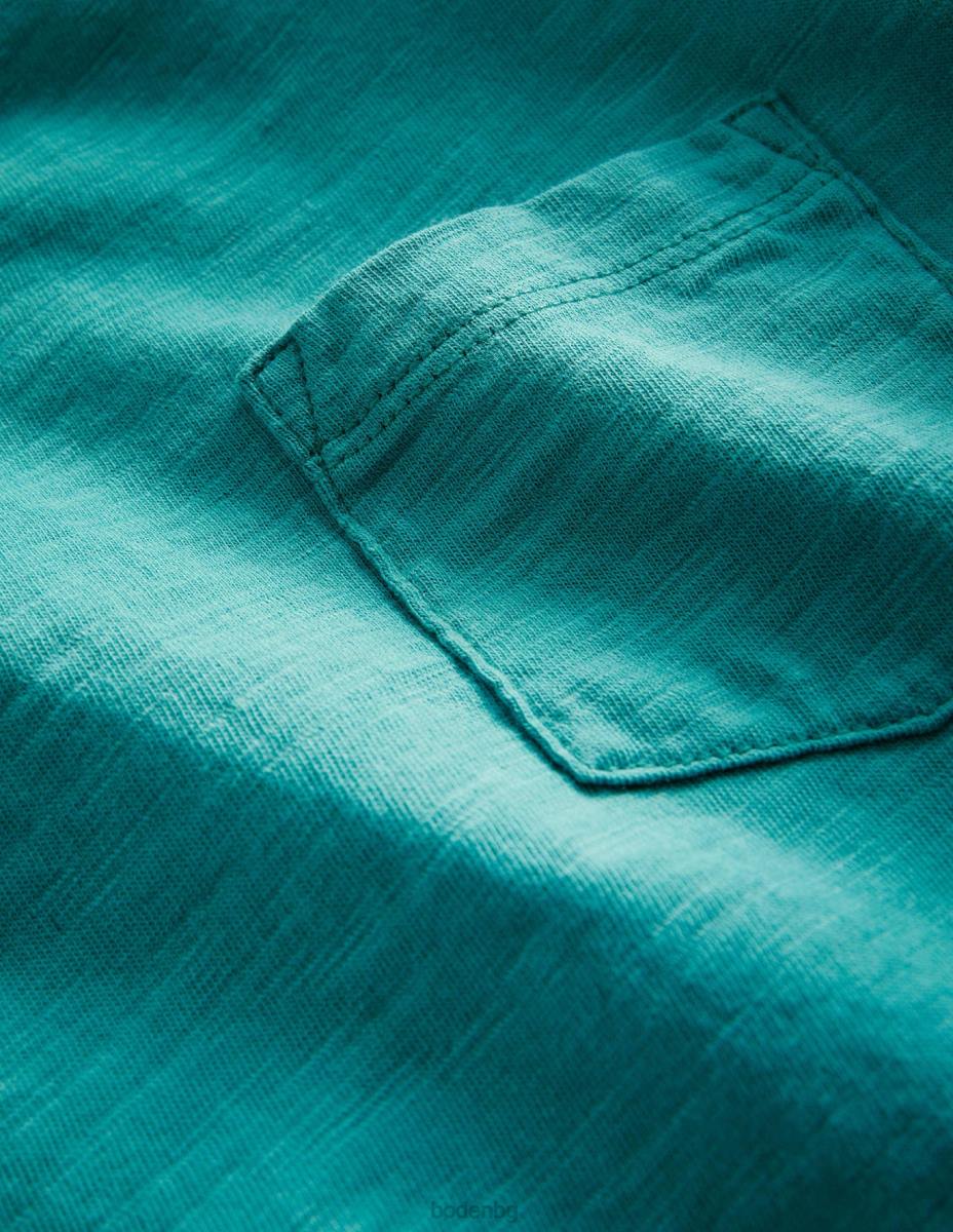 облекло Boden изпрана тениска персийско зелено момичета LL683261