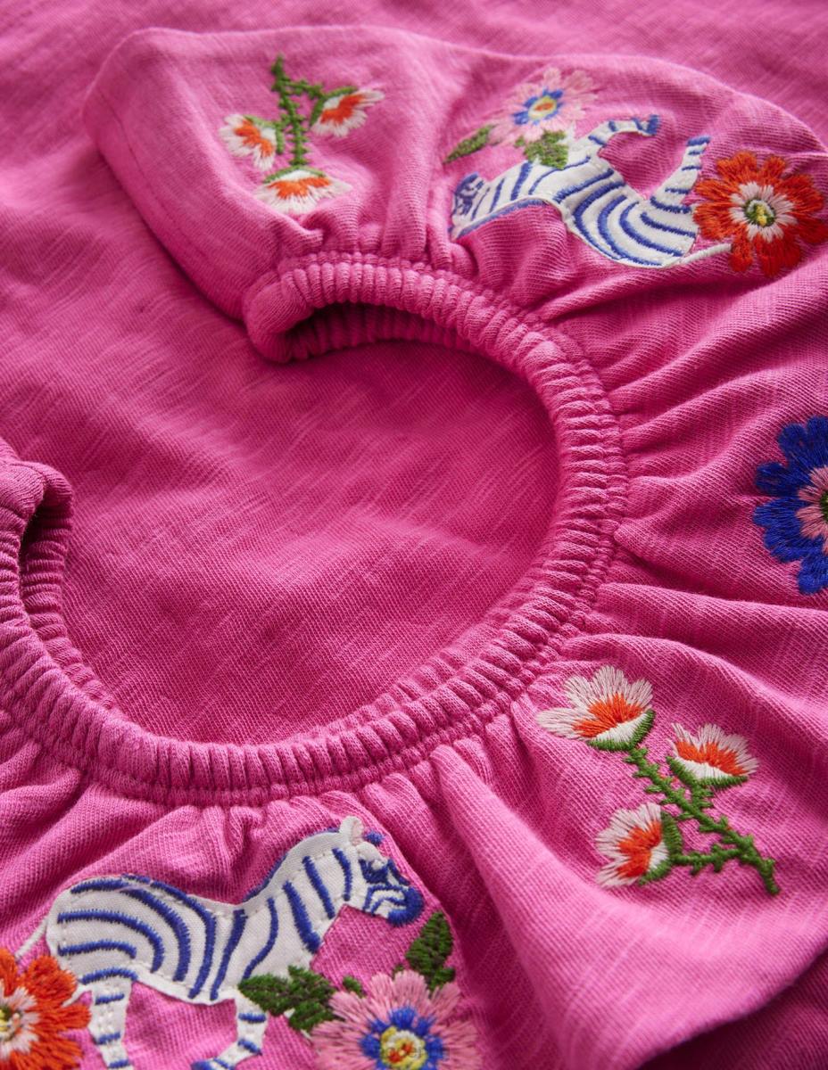 облекло Boden бродирана горна част розови зебри момичета LL68760