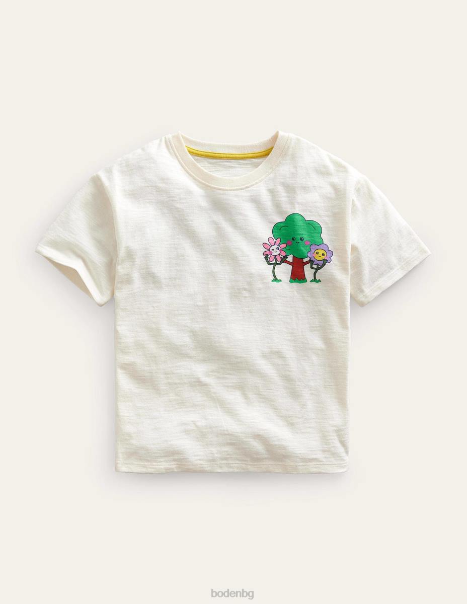 облекло Boden спокойна тениска с щампи шушулка ванилия момичета LL68761