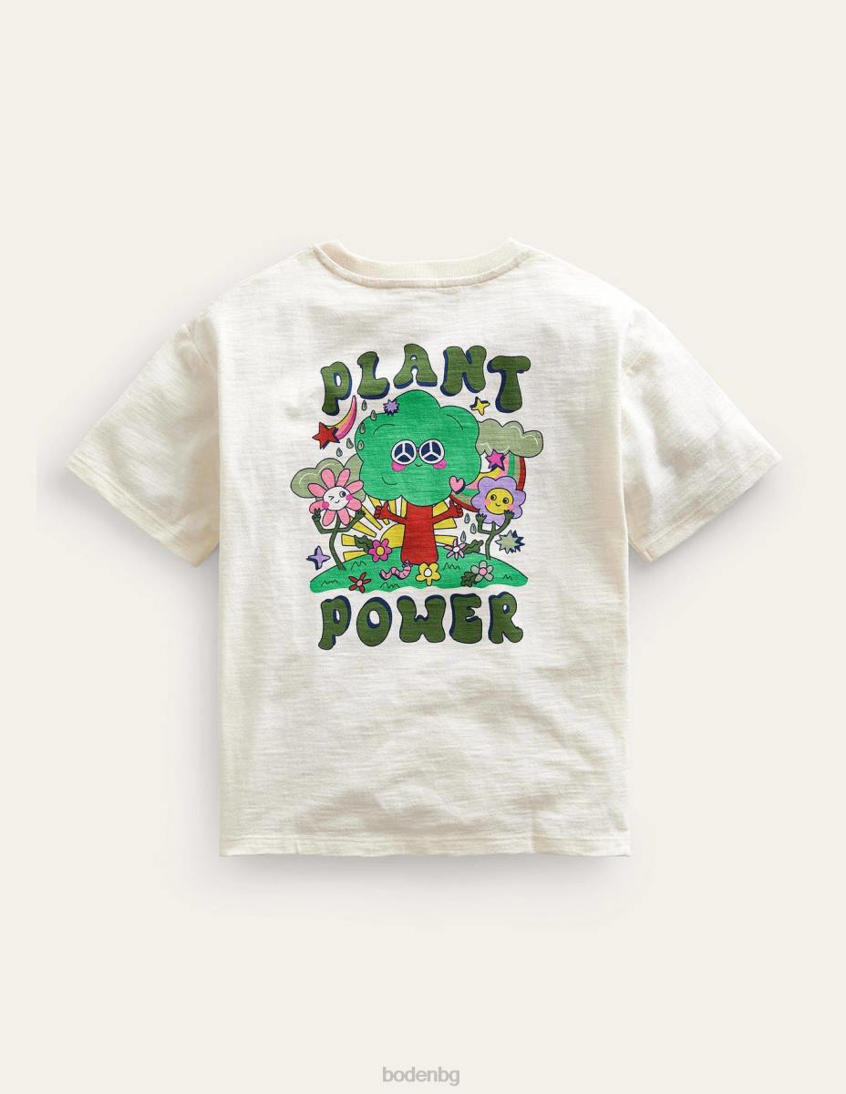 облекло Boden спокойна тениска с щампи шушулка ванилия момичета LL68761