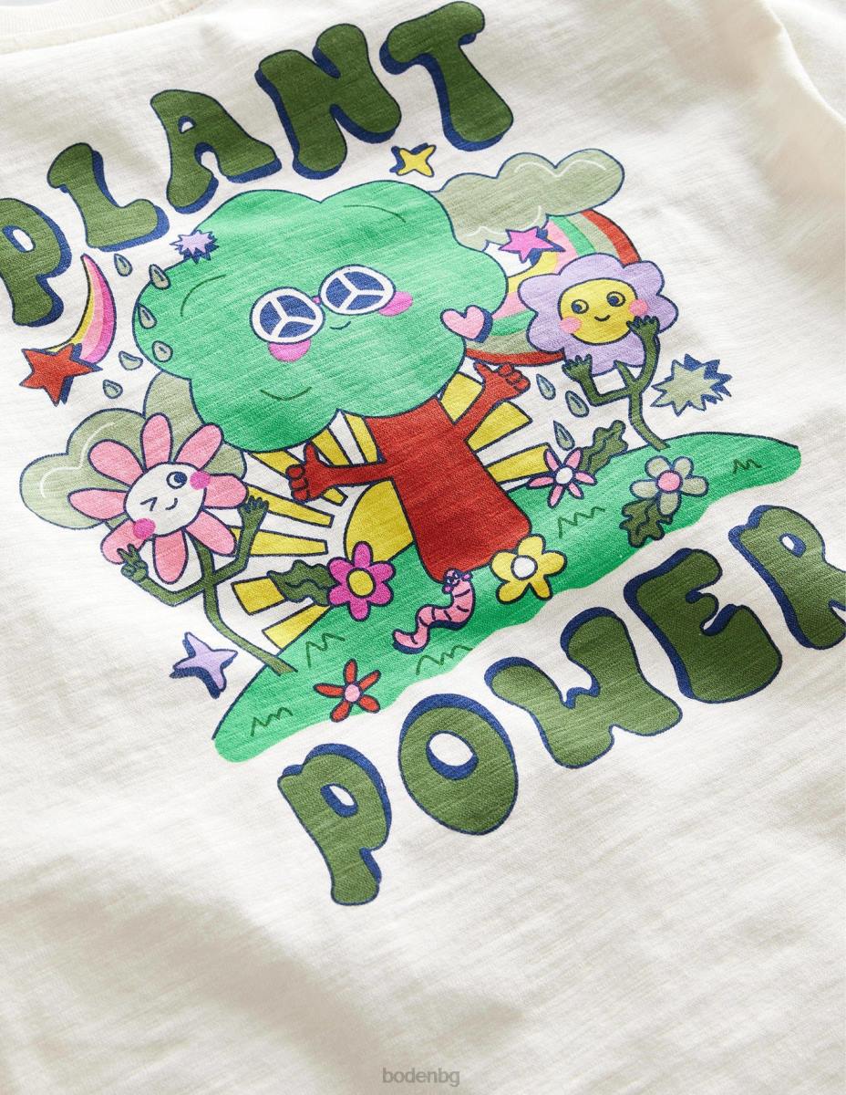 облекло Boden спокойна тениска с щампи шушулка ванилия момичета LL68761