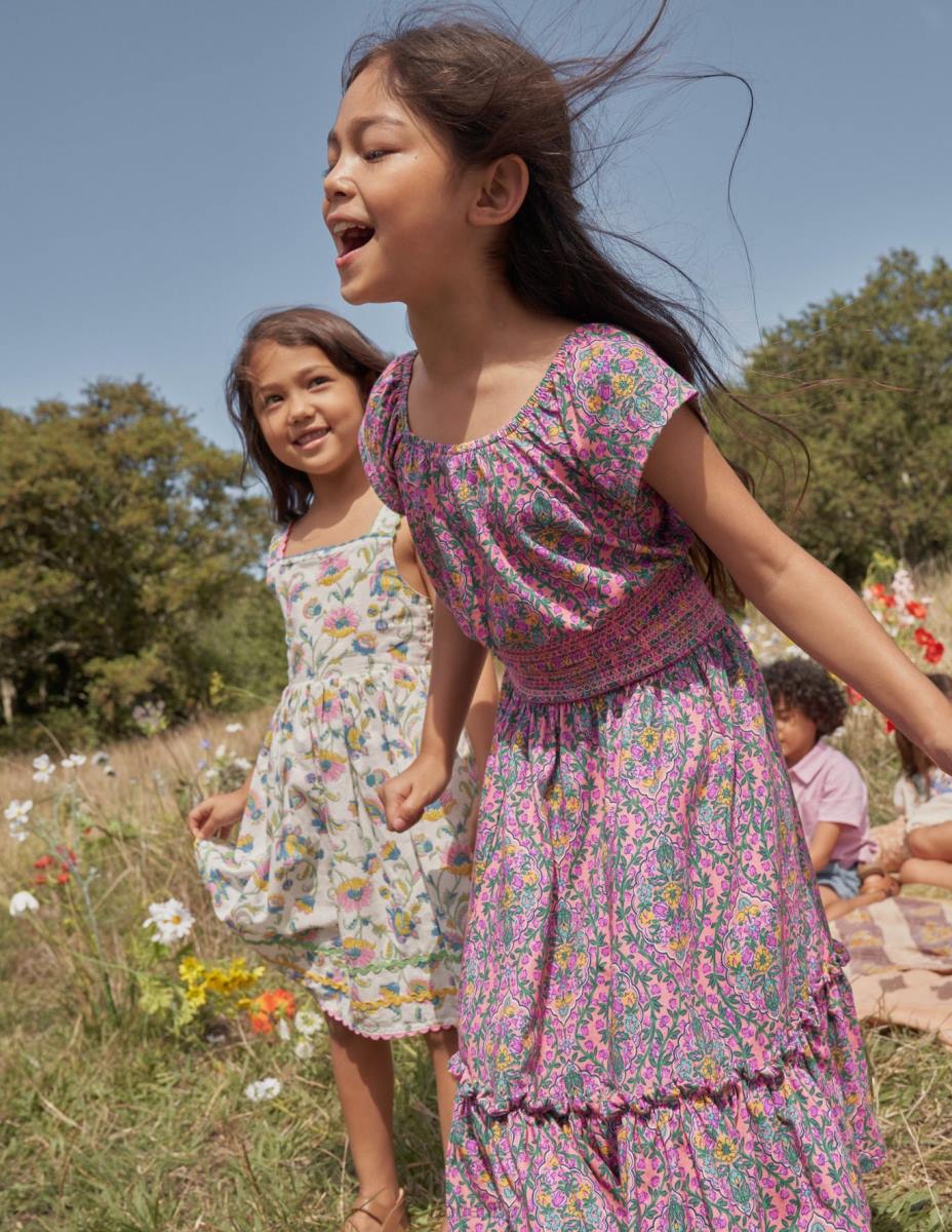 облекло Boden с квадратно деколте азалия дървена лоза момичета LL68762