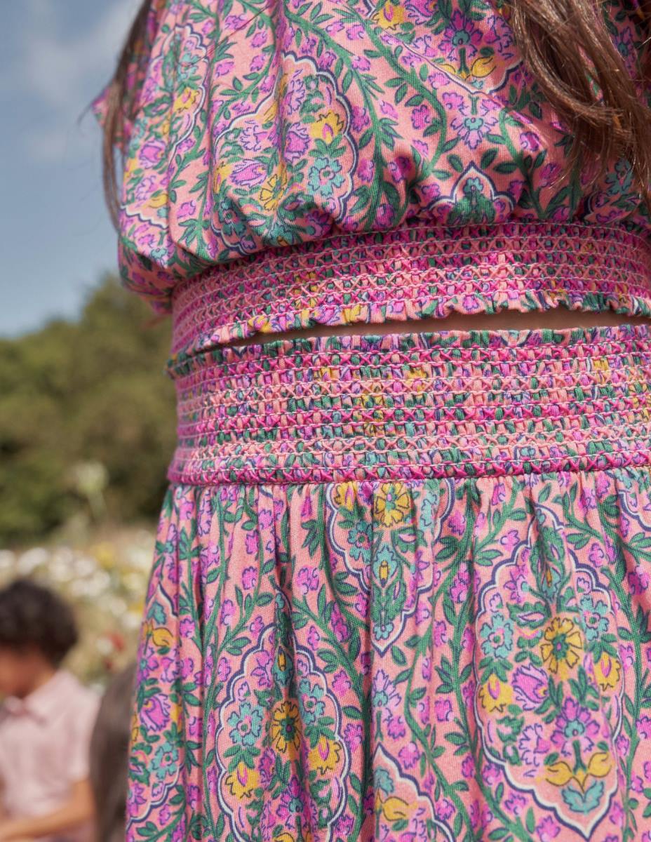 облекло Boden с квадратно деколте азалия дървена лоза момичета LL68762