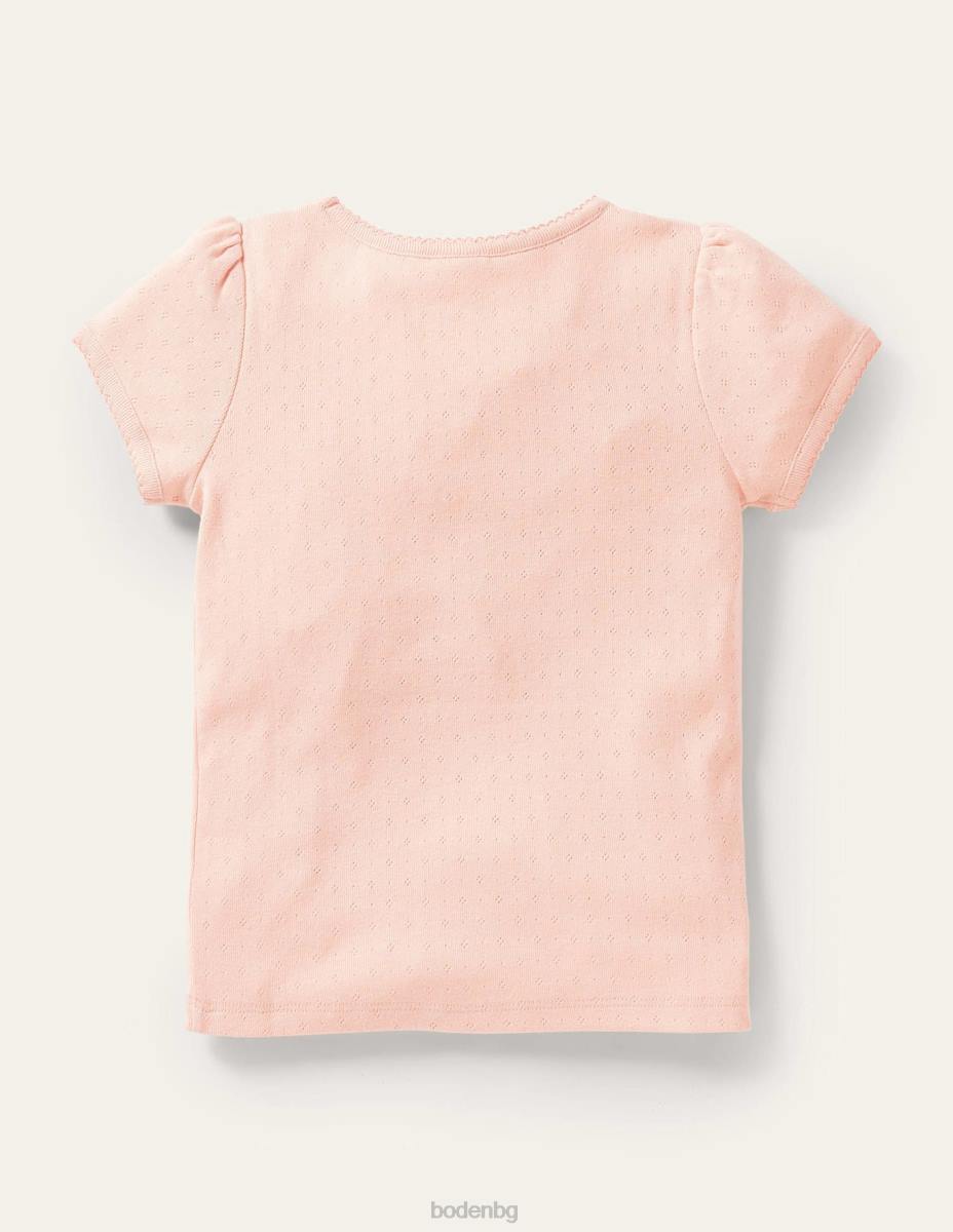 облекло Boden топ с къси ръкави прованс прашно розово момичета LL68768