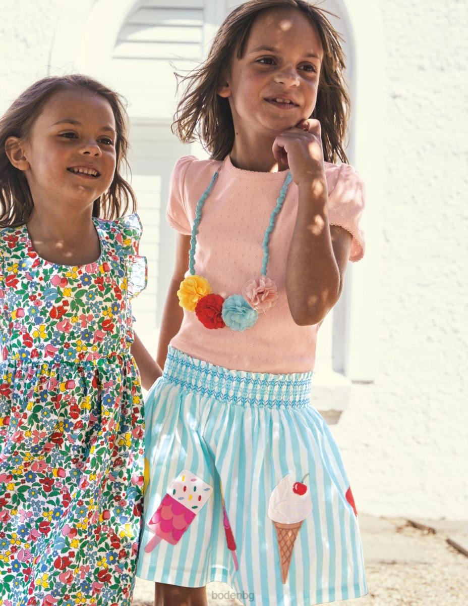 облекло Boden топ с къси ръкави прованс прашно розово момичета LL68768