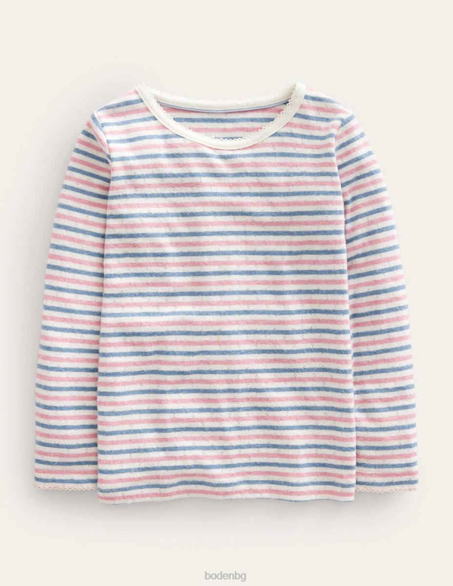 облекло Boden топ с дълги ръкави мулти райе момичета LL68773