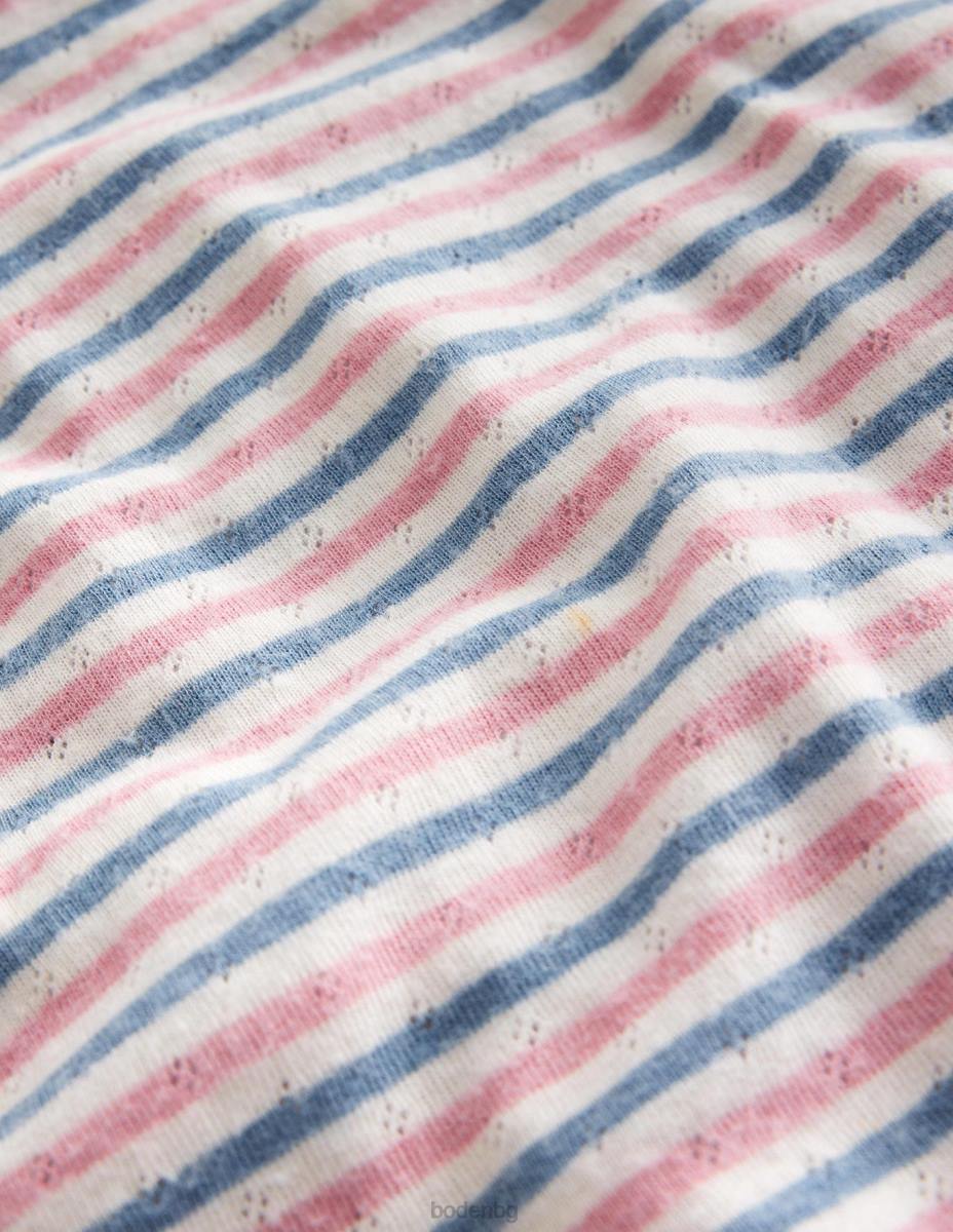 облекло Boden топ с дълги ръкави мулти райе момичета LL68773