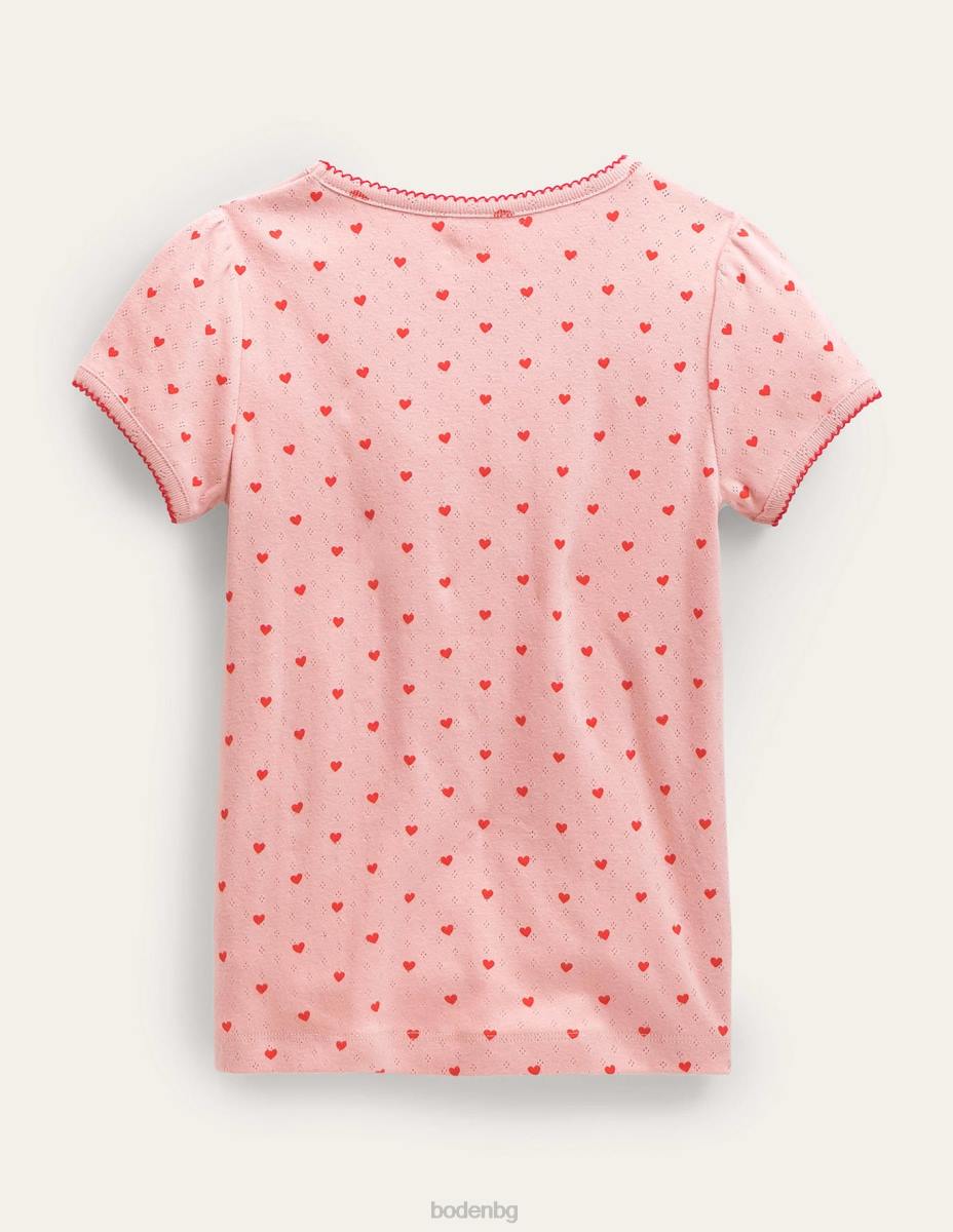 облекло Boden топ с къси ръкави boto розови малки сърца момичета LL68759
