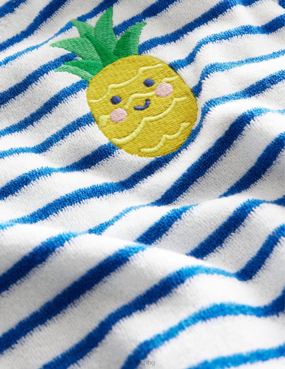 облекло Boden бродирана горна кърпа cabana blue/слонова кост ананас момичета LL682992