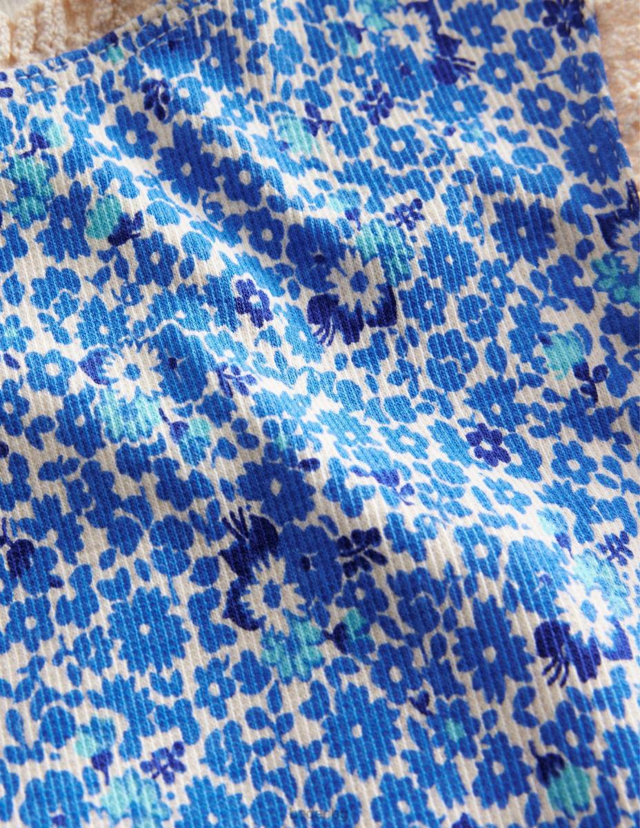 облекло Boden жилетка от трико cabana blue floral момичета LL683086