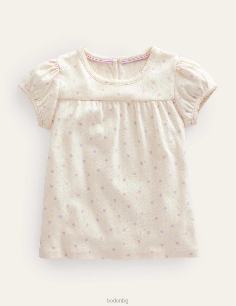 облекло Boden pointelle връх слонова кост момичета LL682938